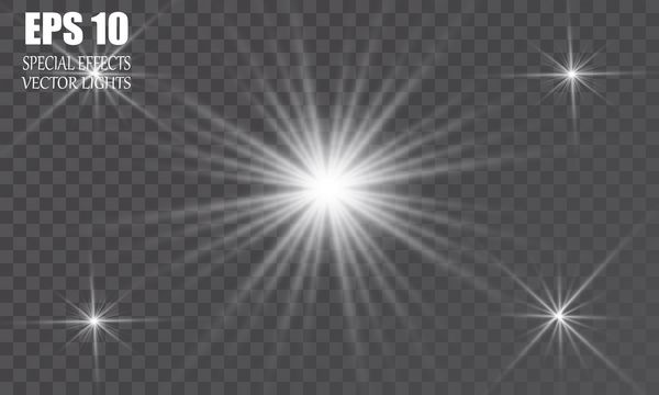 ستاره های درخشان در پس زمینه شفاف جلوه نور درخشش وکتور