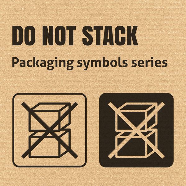 نماد بسته بندی را روی پس زمینه مقوا راه راه قرار ندهید برای استفاده در جعبه های مقوایی بسته ها و بسته ها وکتور