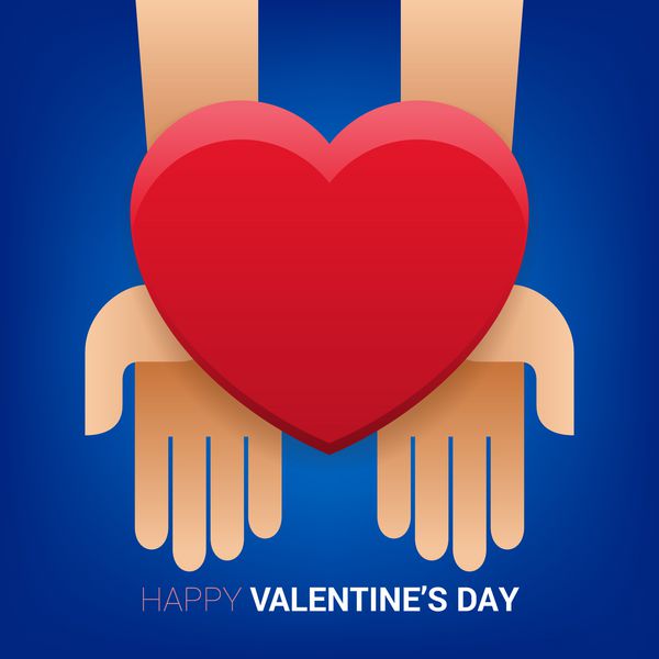 تصویر روز ولنتاین دست هایی که علامت قلب را نگه می دارند