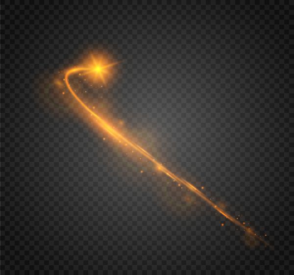ستاره های افکت درخشش نور با جرقه های جدا شده در پس زمینه شفاف می ترکند دنباله دار