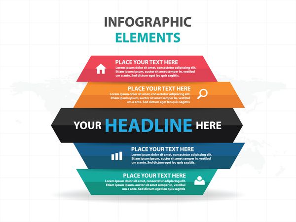 عناصر اینفوگرافیک کسب و کار مثلث انتزاعی وکتور طرح مسطح قالب ارائه برای تبلیغات بازاریابی طراحی وب