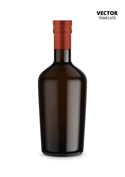 وکتور بطری شراب جدا شده در پس زمینه سفید