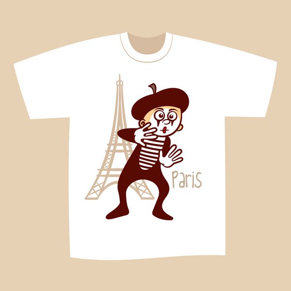 طرح چاپ تی شرت پاریس فرانسه