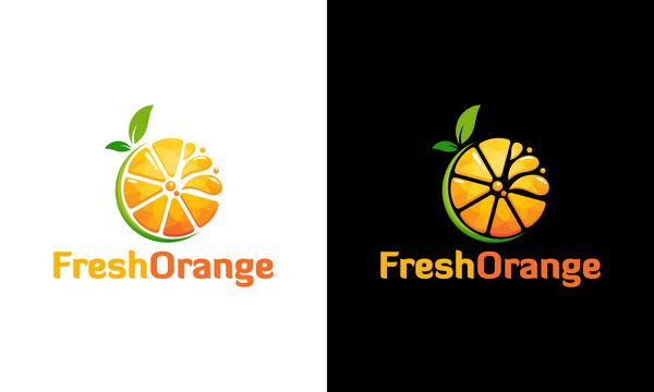 لوگوی آب پرتقال تازه به سبک مدرن