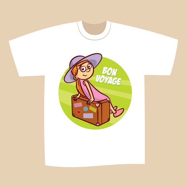 دختر توریست طرح چاپ تی شرت