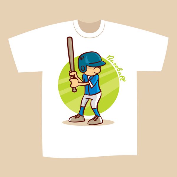 طرح چاپ تی شرت پسر بیسبال