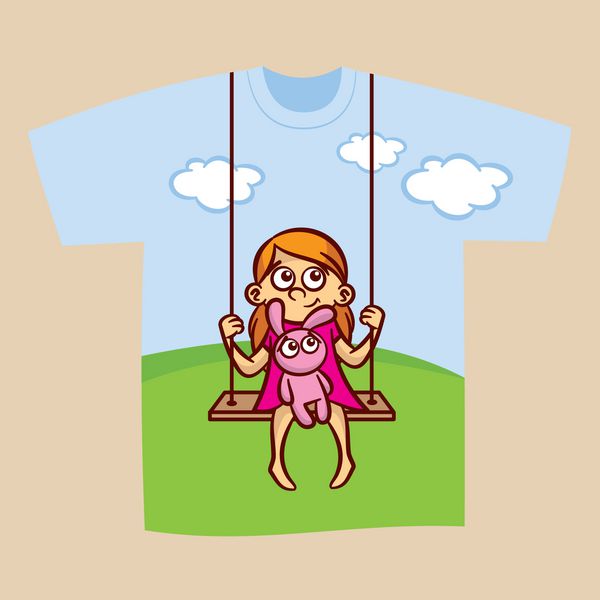 طرح چاپ تی شرت دختر روی Aswing