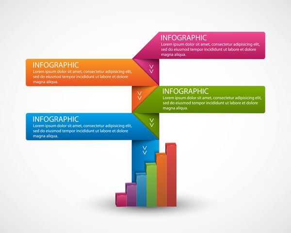 الگوی اینفوگرافیک گزینه های انتزاعی اینفوگرافیک برای ارائه های تجاری یا بنر اطلاعاتی