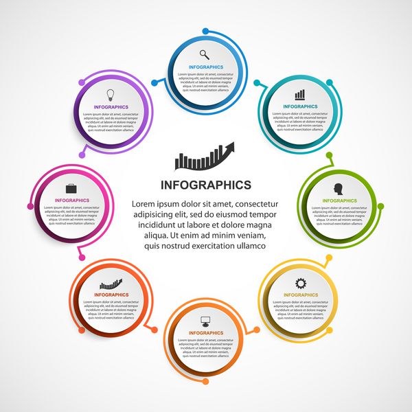 الگوی اینفوگرافیک گزینه های انتزاعی اینفوگرافیک برای ارائه های تجاری یا بنر اطلاعاتی