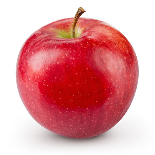 سیب قرمز جدا شده در پس زمینه سفید میوه ارگانیک خام تازه