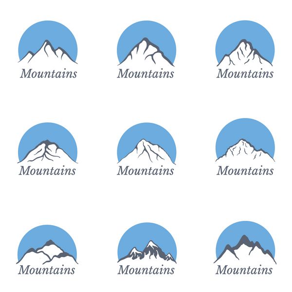 آرم کوه ها مجموعه وکتور