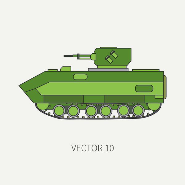 آیکون وکتور خط مسطح کامیون زرهی ارتش هجومی پیاده نظام خودروی آبی خاکی نظامی کارتون سبک وینتیج سربازان واحد تراکتورسازی یدک کش خودکار ساده تصویر و عنصر برای طراحی شما