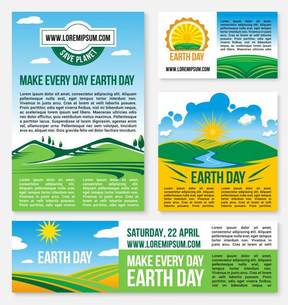 وکتور Save Planet Nature برای روز زمین