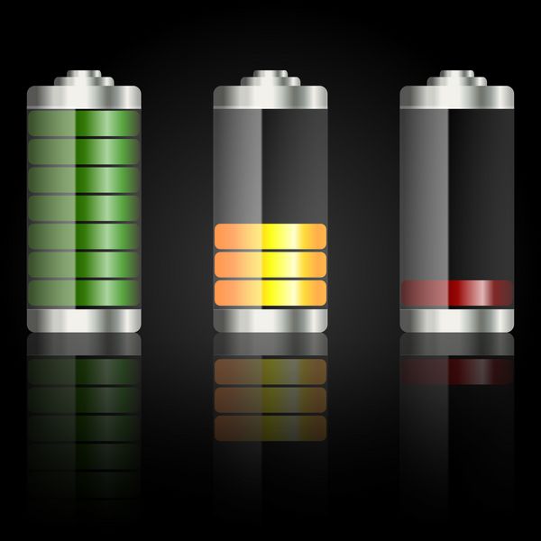 تصویر عنصر وکتور زرد سبز رنگ باطری شارژ شده برای طرح شما