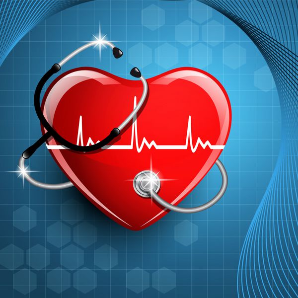 تجهیزات پزشکی گوشی پزشکی و شکل قلب