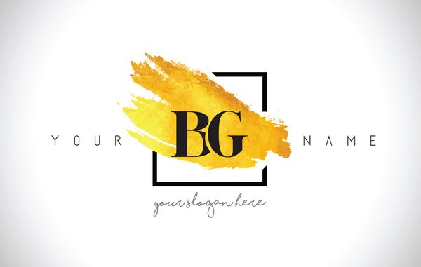 طراحی لوگوی حرف طلایی BG با برس خلاقانه طلا