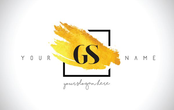 طراحی لوگوی حرف طلایی GS با برس خلاقانه طلا