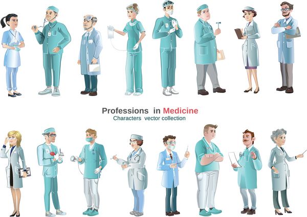 مجموعه شخصیت های پزشکی کارتونی