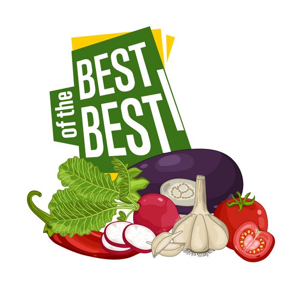 بهترین پوستر تخفیف با وکتور سبزیجات تازه فروشگاه محصولات طبیعی تولید محلی پیشنهاد تغذیه گیاهی پوستر خرده فروشی مواد غذایی سالم ارگانیک با گوجه فرنگی سیر بادمجان تربچه