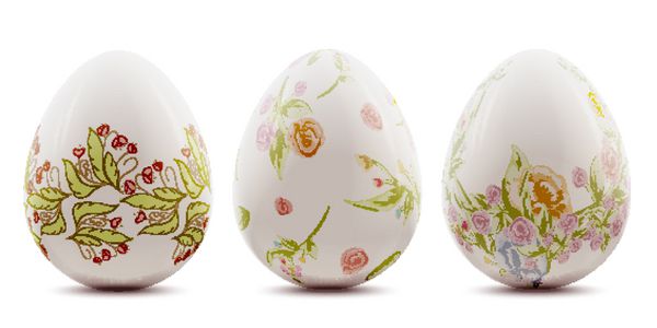 تعطیلات عید پاک رنگارنگ تزئین شده با تخم مرغ های رنگ آمیزی شده با وکتور واقعی