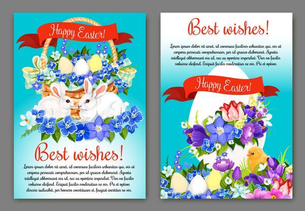 طراحی قالب کارت پستال و پوستر عید پاک