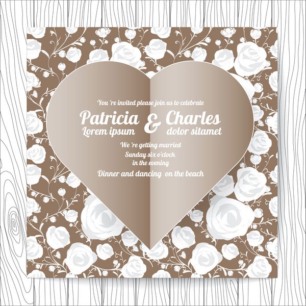 الگوهای کارت دعوت عروسی سبک برش کاغذی با پس زمینه طرح بدون درز گل