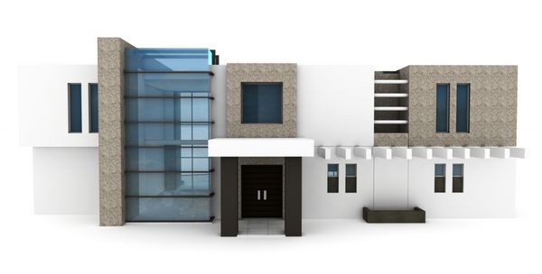 خانه سه بعدی جدا شده روی سفید