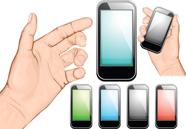 دست در دست گرفتن تلفن همراه
