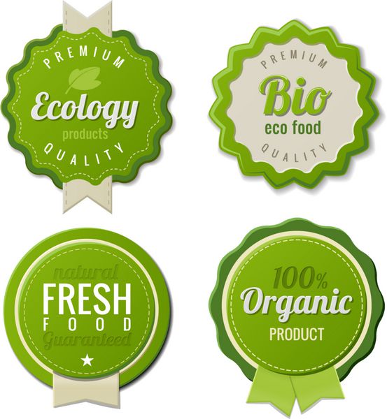 مجموعه قالب Eco Vintage Labels Bio طراحی رترو محیط زیست
