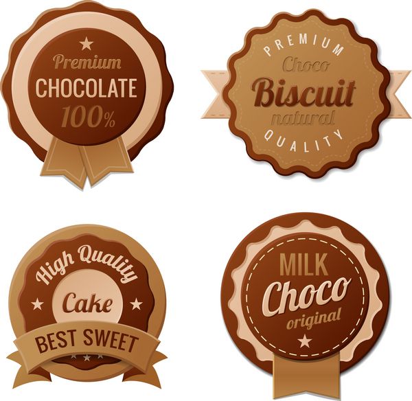 مجموعه قالب شکلات Vintage Labels وکتور رترو