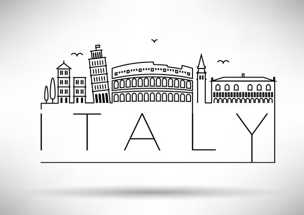 طراحی تایپوگرافی خط سیلوئت ایتالیا
