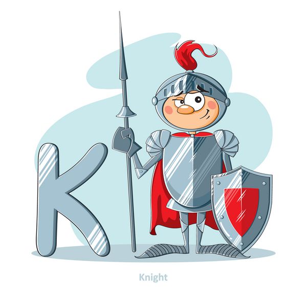 کارتون الفبا - حرف K با شوالیه خنده دار