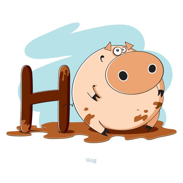 کارتون الفبا - حرف H با گراز خنده دار