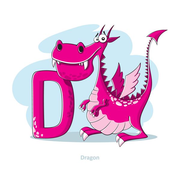 کارتون الفبا - حرف D با اژدهای خنده دار