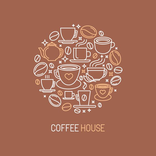 مفهوم لوگوی وکتور قهوه خانه