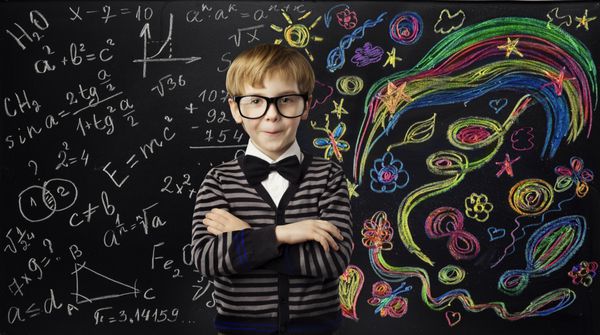 مفهوم آموزش خلاقیت کودک فرمول ریاضیات هنر یادگیری کودک