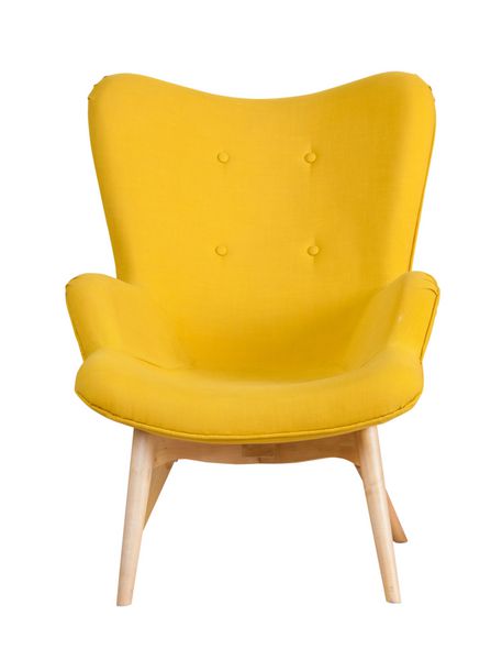 صندلی مدرن زرد جدا شده