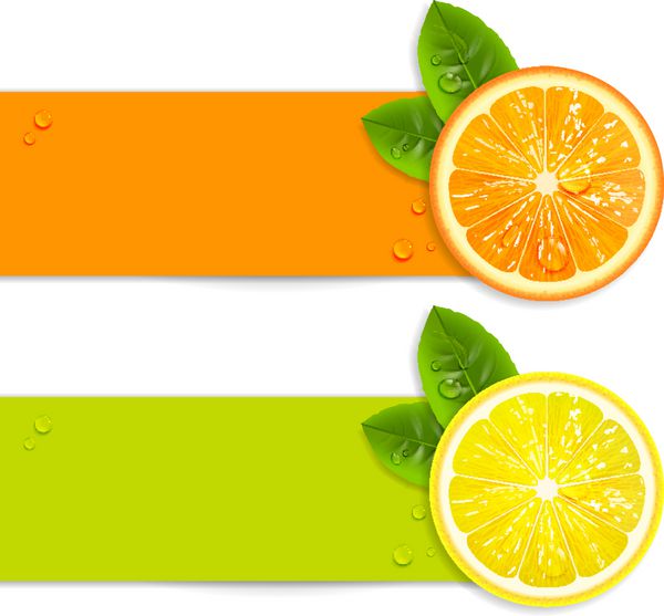 بنرهایی با پرتقال و لیمو