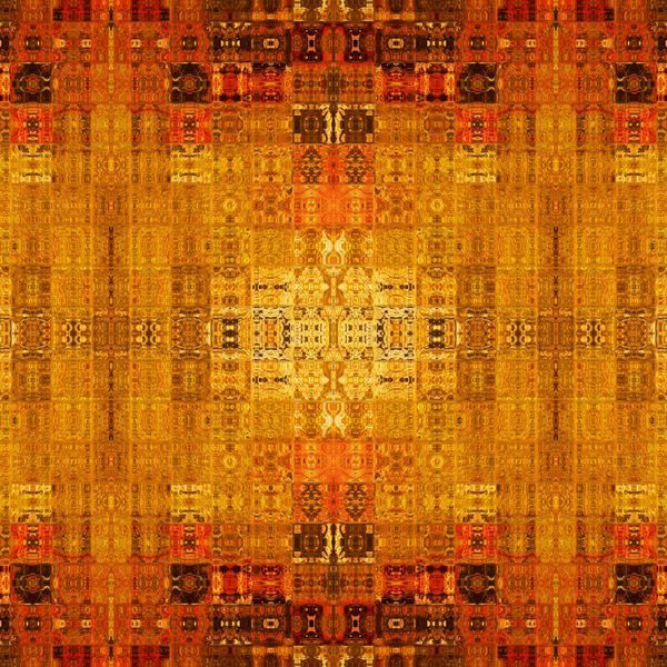 الگوی تزیینی سنتی هندسی تک رنگ وینتیج در رنگ های طلایی نارنجی قهوه ای و قرمز