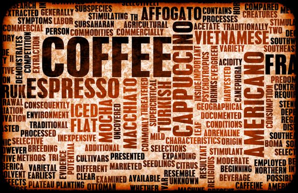 پس زمینه قهوه با ترکیبات و انواع مختلف