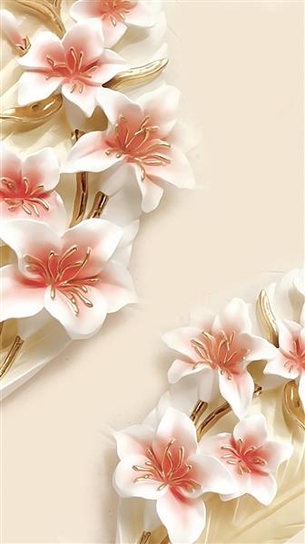 طرح پوستر کاغذ دیواری سه بعدی گل های هلندی
