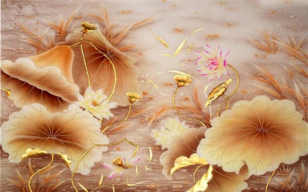طرح پوستر کاغذ دیواری سه بعدی گل های زیبا