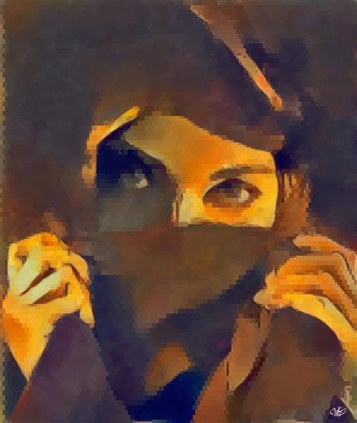 نقاشی دیجیتال دختر ایرانی در حجاب