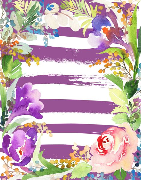 کارت تبریک با گل رنگهای پاستل دست ساز نقاشی آبرنگ عروسی تولد روز مادر دوش عروس