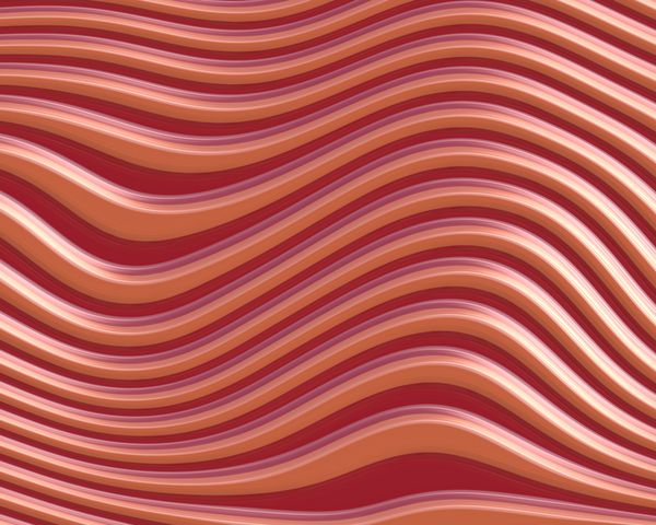 Op Art 3D Wavy Lines قرمز عمیق و قهوه ای روشن