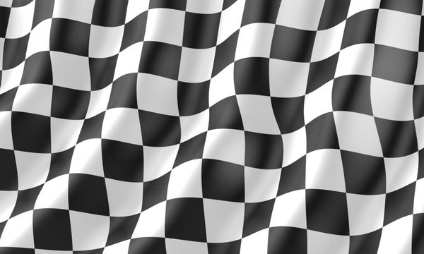 پرچم شطرنجی پرچم مسابقه تصویر سه بعدی