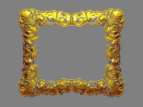 قاب طلایی زینتی تصویر سه بعدی