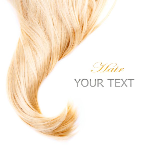 مو موهای سالم جدا شده روی سفید نمای نزدیک مو بلوند