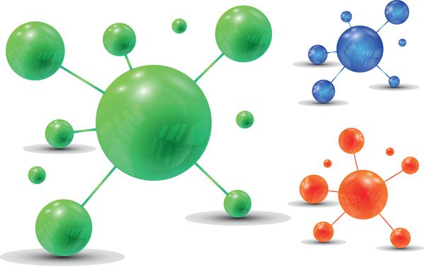 مولکول های رنگارنگ انتزاعی وکتور