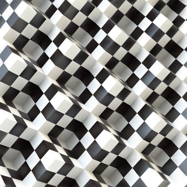 نمای سه بعدی از یک صفحه شطرنج